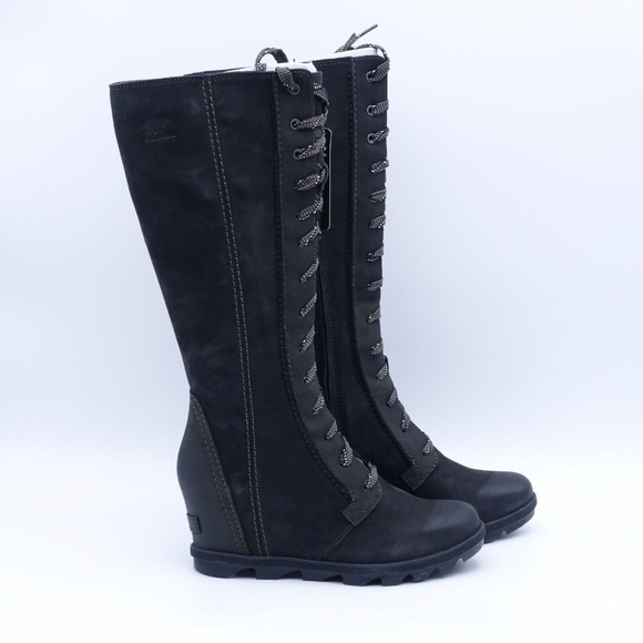 NEW SOREL Joan of Arctic Wedge Tall Boots NL2981-010 Black
